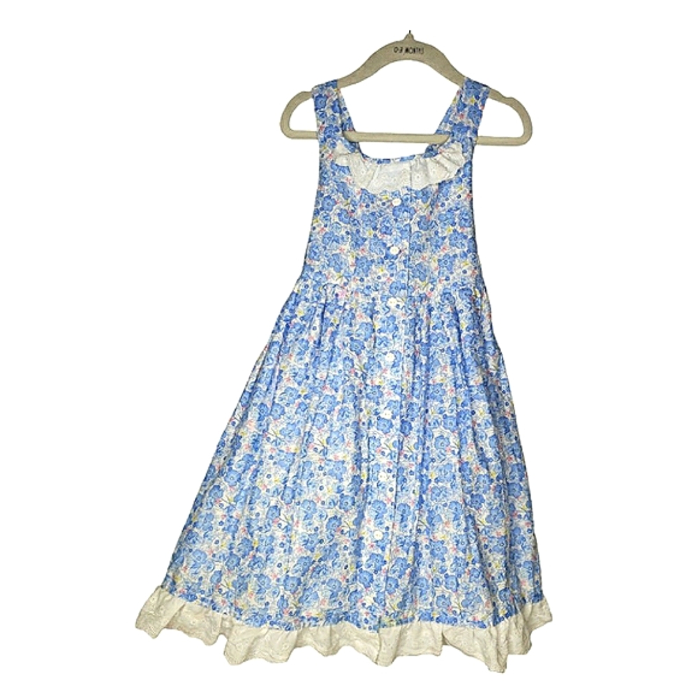 Pancakes & Cashmere Smocked Floral Eyelette Ruffle Hem Cottage Lace Fairy …